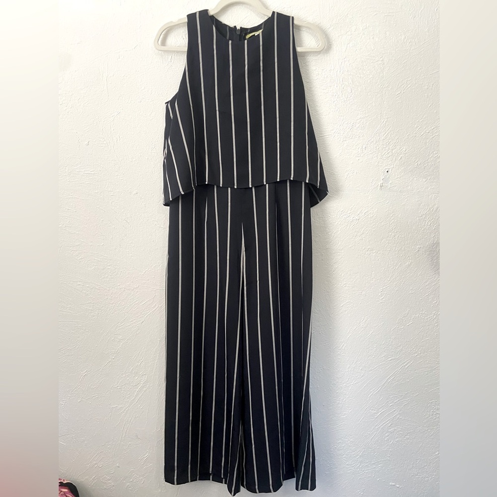 Gianni Bini Navy Pinstripe Jumpsuit, Size 8